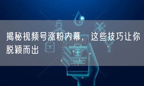 揭秘视频号涨粉内幕，这些技巧让你脱颖而出