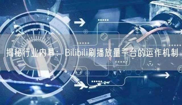 揭秘行业内幕：Bilibili刷播放量平台的运作机制