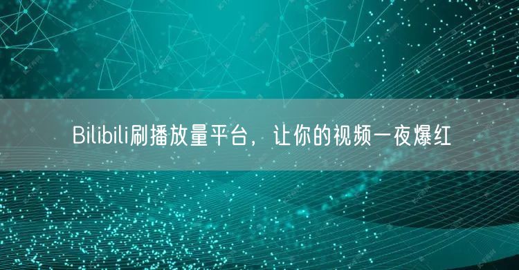 Bilibili刷播放量平台，让你的视频一夜爆红
