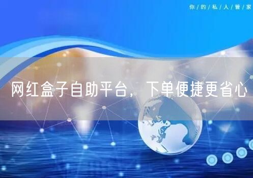 网红盒子自助平台，下单便捷更省心