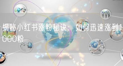 揭秘小红书涨粉秘诀：如何迅速涨到1000粉