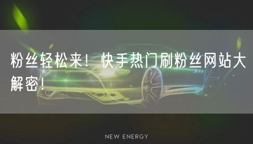 粉丝轻松来！快手热门刷粉丝网站大解密！