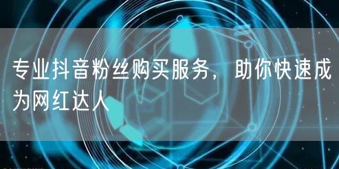 专业抖音粉丝购买服务，助你快速成为网红达人