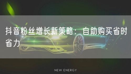 抖音粉丝增长新策略：自助购买省时省力